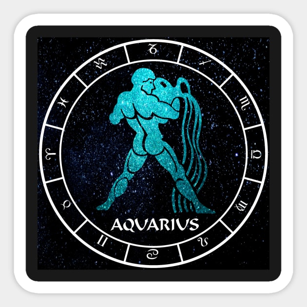 Aquarius - Zodiac Sign Sticker by KimberlyFizzArt